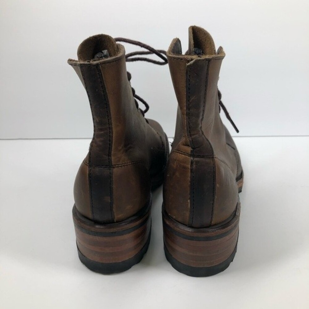 Vintage Frye Brown Leather Lace Up Boot Rare Made In The USA Size 6 - Picture 9 of 14